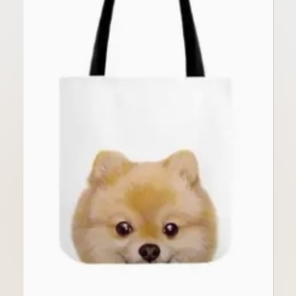 Pomeranian bag Simple Fashion Canvas Bag Trendy Animal Print Shoulder